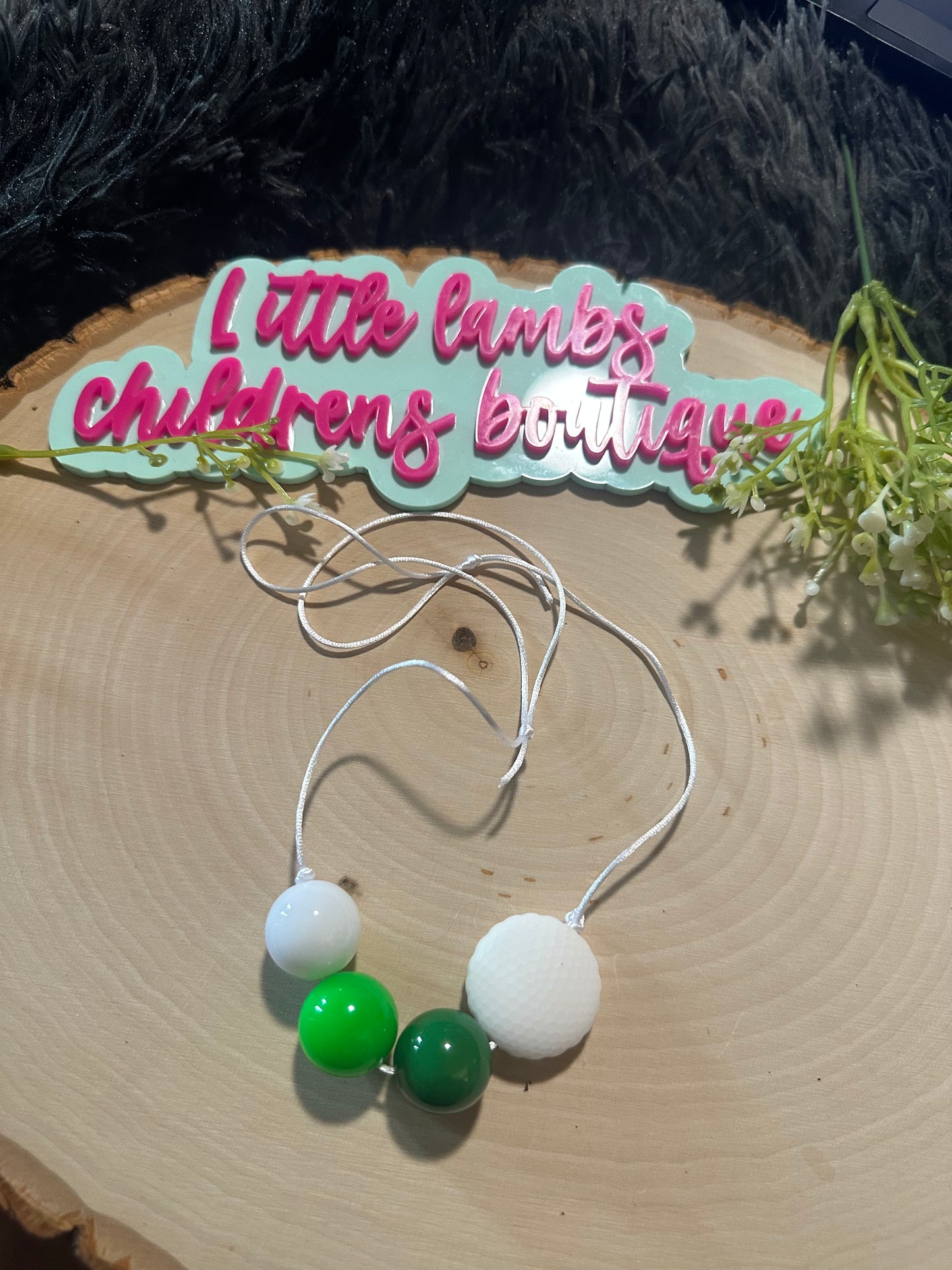 Silicone focal boys necklace-golf