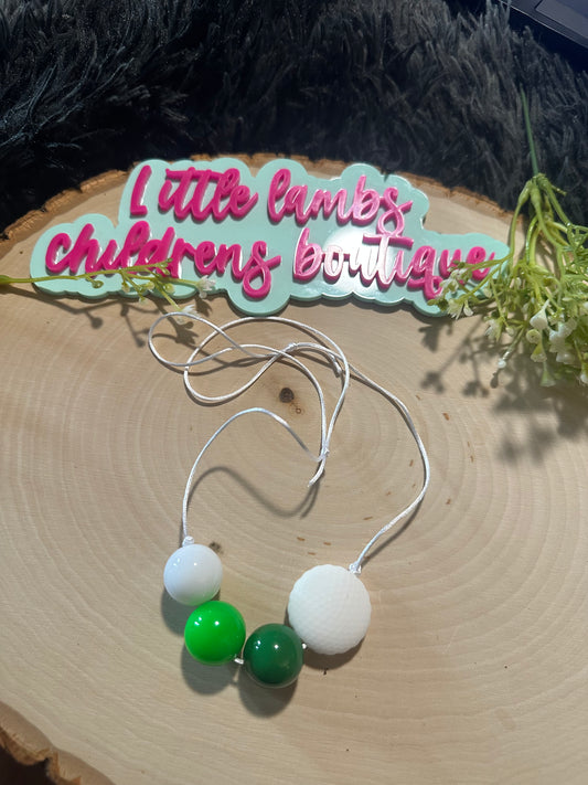 Silicone focal boys necklace-golf