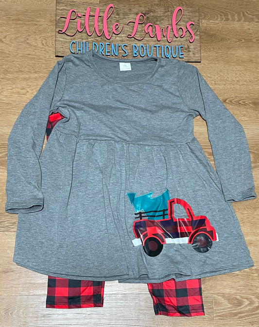 Christmas Tree Truck Dress outfit