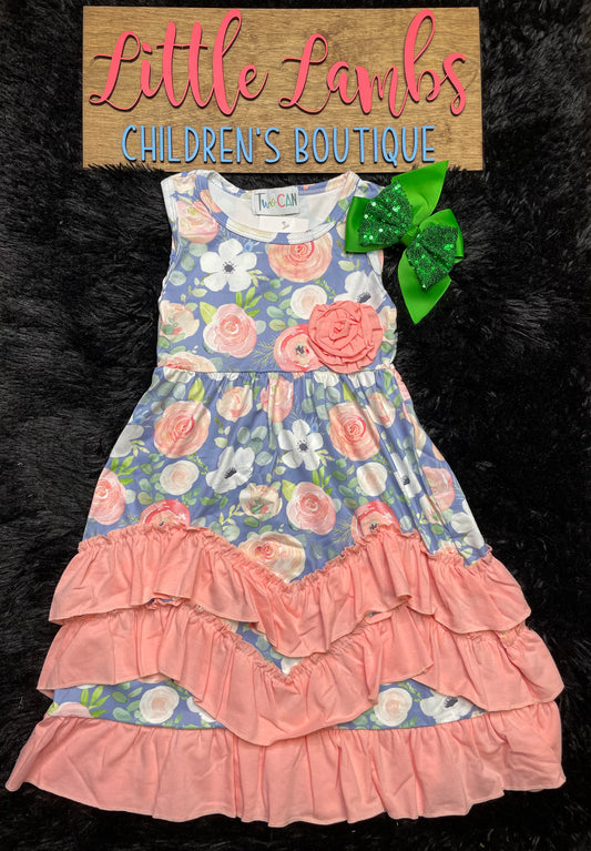 Peach Floral Dress