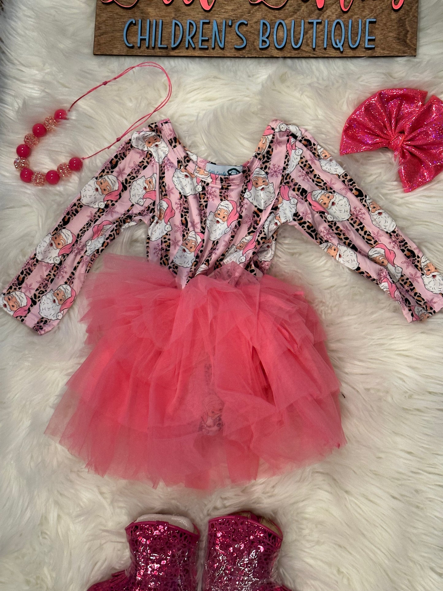 Christmas dress - pink Santa