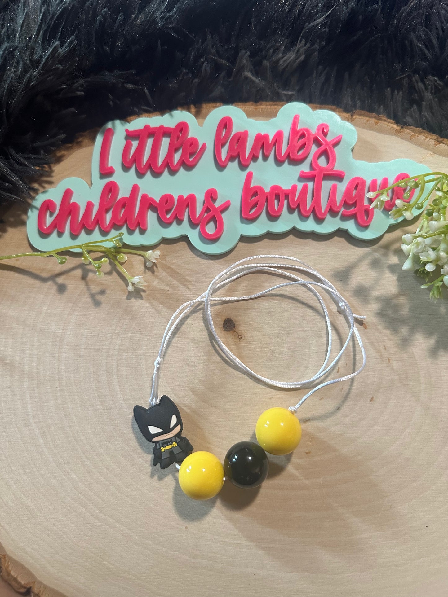 Silicone focal boys necklace- Batman