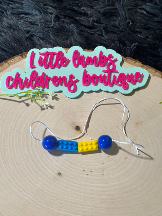 Silicone focal boys necklace-Lego