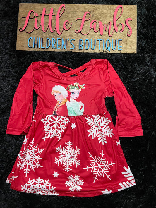 Frozen red snow flake dress