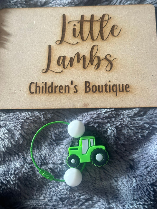 Beaded bag tags tractor