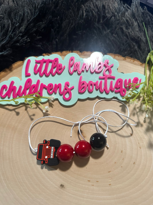 Silicone focal boys necklace-Jeep