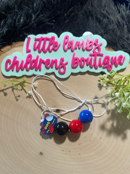 Silicone focal boys necklace-plane
