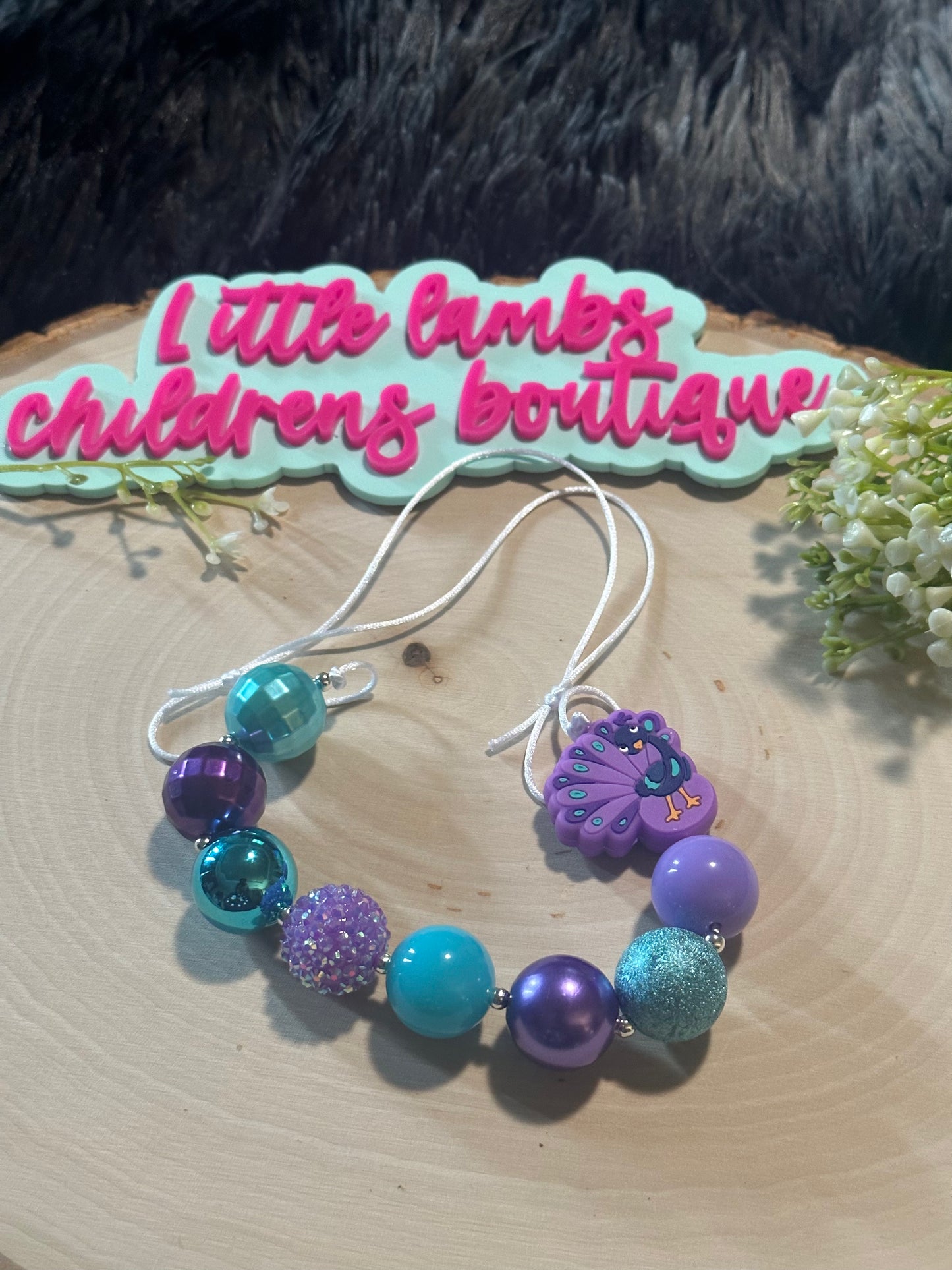 Silicone focal necklace-peacock